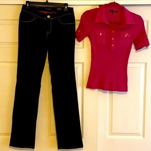Rocawear Outfit Size M Jean and Top pink
